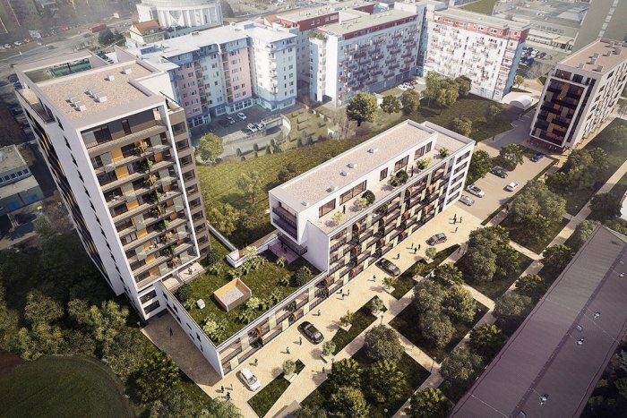 Ilustračný obrázok k článku Nový projekt v Ružinove: Zelená lúka na Seberíniho sa mení na polyfunkčný komplex s bytmi
