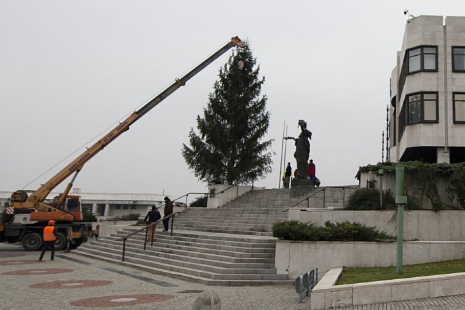 Vianočný stromček pred budovu Národnej rady SR v Bratislave