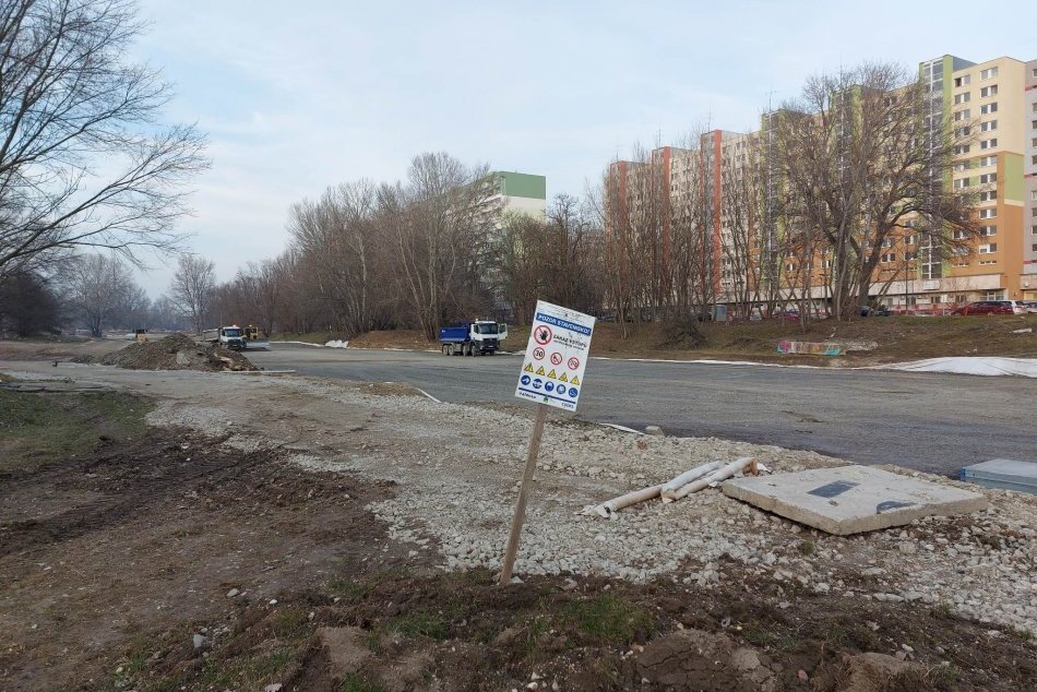 Výstavba električkovej trate v Petržalke (február 2023)